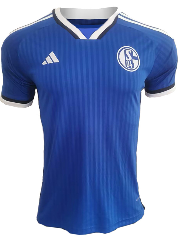 FC Schalke 04 home jersey soccer uniform men's first sports football kit top shirt 2023-2024