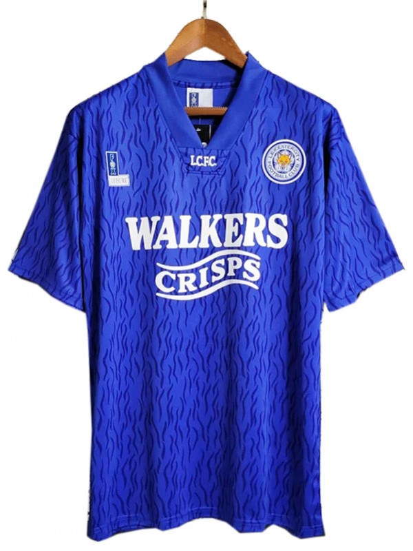 Leicester city home retro jersey first soccer uniform men's football kit top shirt 1992-1994