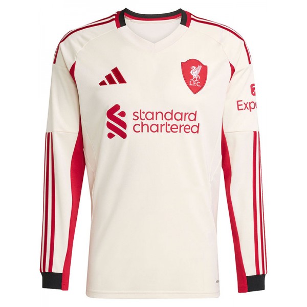 Liverpool via maglia a maniche lunghe uniforme da calcio uomo secondo kit da calcio top camicia sportiva 2025-2026