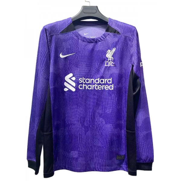 Liverpool third long sleeve jersey soccer uniform men's 3rd sportswear football kit top shirt 2023-2024