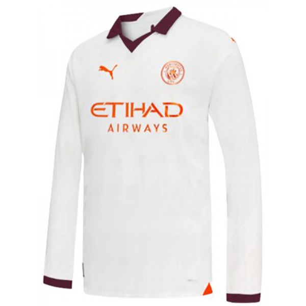 Manchester city away long sleeve jersey soccer uniform men's second football kit top sports shirt 2023-2024