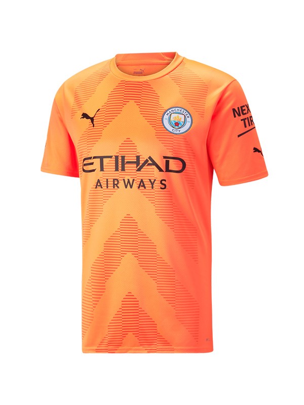 Manchester city goalkeeper jersey soccer uniform men's orange football kit sports tops shirt 2022-2023