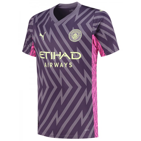 Manchester city home goalkeeper jersey soccer uniform men's purple football kit tops sport shirt 2023-2024