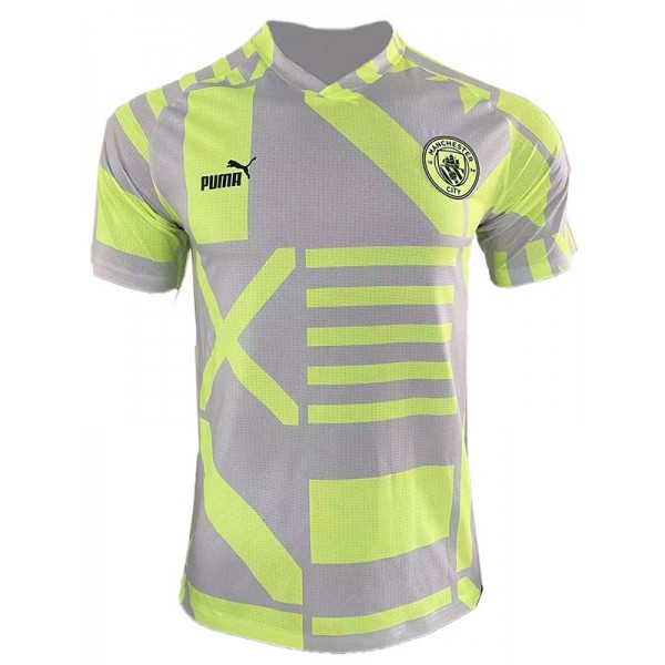 Manchester city pre-match training jersey soccer uniform men's gray sportswear football kit top sports shirt 2023-2024