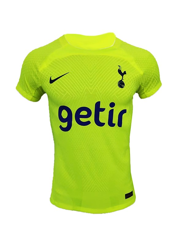 Tottenham hotspur player version yellow green jersey soccer uniform men's football kit top sports shirt 2022-2023