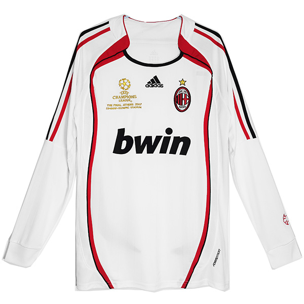 AC milan away long sleeve jersey retro soccer uniform men's second football kit sports tops shirt 2006-2007