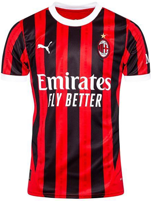 AC milan home jersey soccer uniform men's first sportswear football kit top shirt 2024-2025