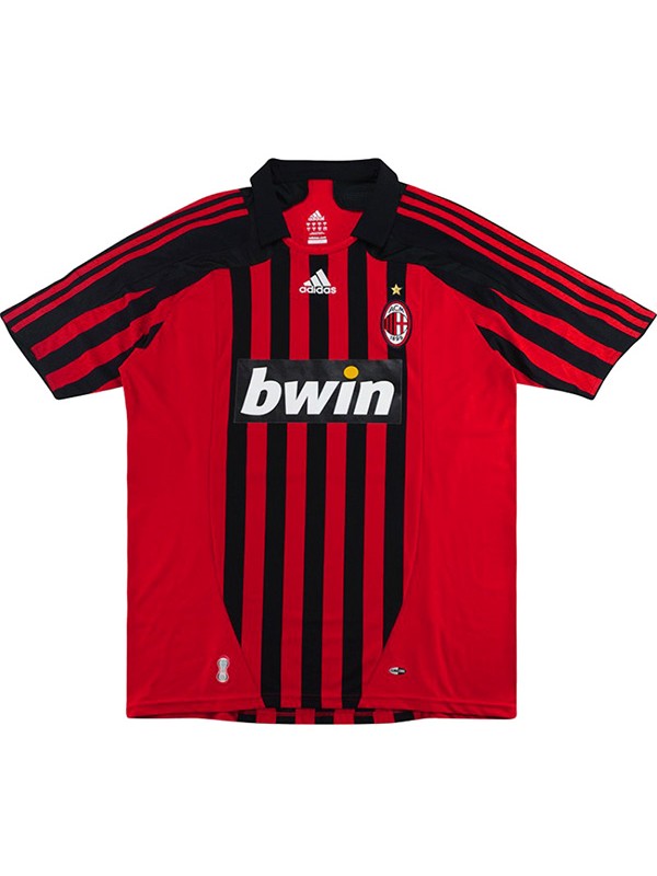 AC milan home retro jersey soccer uniform men's first football kit sports top shirt 2007-2008