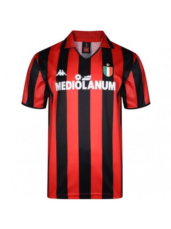 AC milan home retro soccer jersey sportwear men's 1st soccer shirt football sport t-shirt 1988