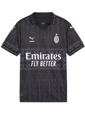 AC milan x pleasures authentisches jersey black soccer uniform men's football kit tops sport shirt 2024-2025