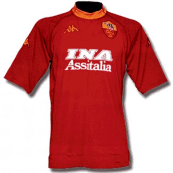 AS roma home retro soccer jersey maillot match men's first sportwear football shirt 2000-2001