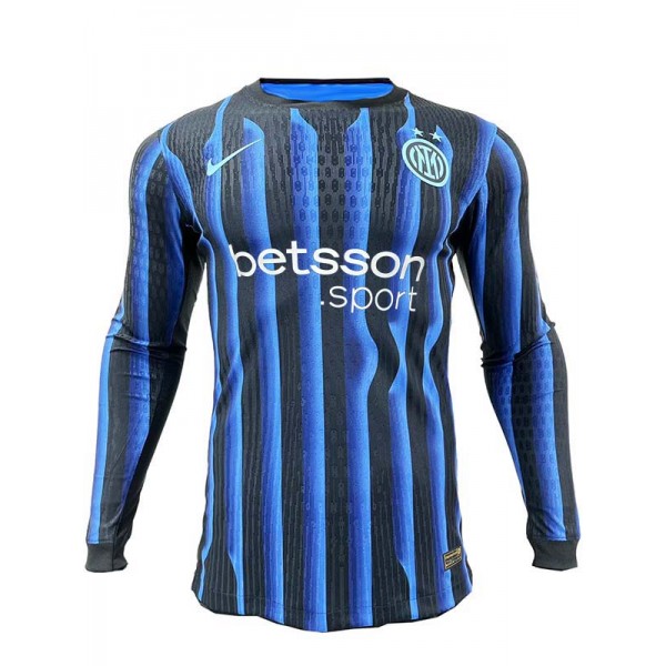 Inter milan maglia da calcio a maniche lunghe per adulti prima divisa da calcio maschile maglietta sportiva 2025-2026