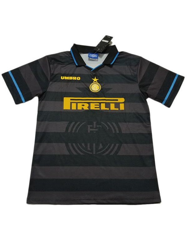 Inter Milan Retro Jersey Black Men's Soccer Sportwear Football Shirt 1997/98