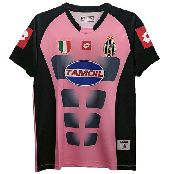 Juventus away retro soccer jersey sportswear men's second soccer shirt football sport t-shirt pink 2002-2003