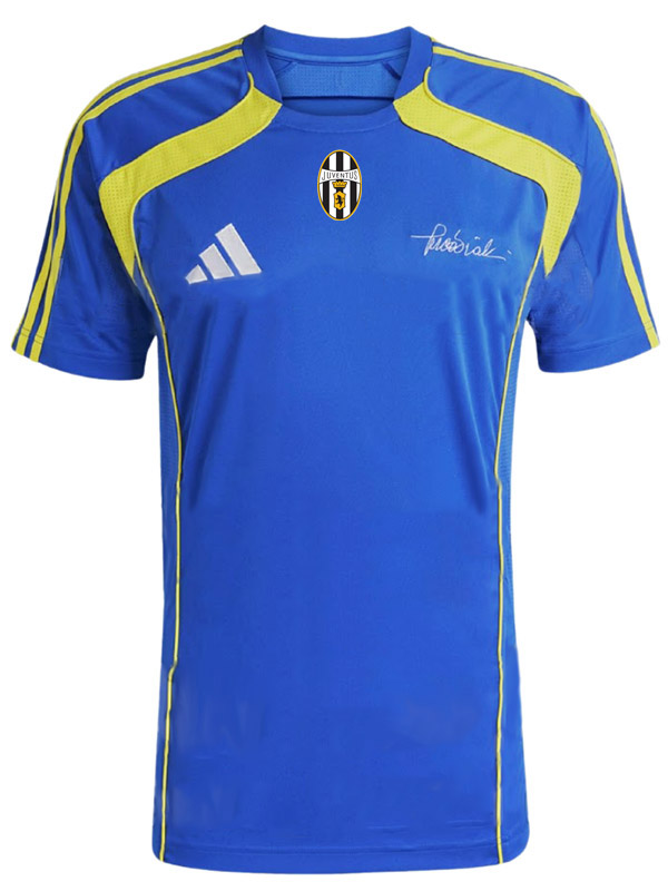 Juventus maglia da viaggio per la coppa del mondo di club pre-partita, allenamento uniforme da calcio abbigliamento sportivo blu da uomo maglia superiore 2025-2026