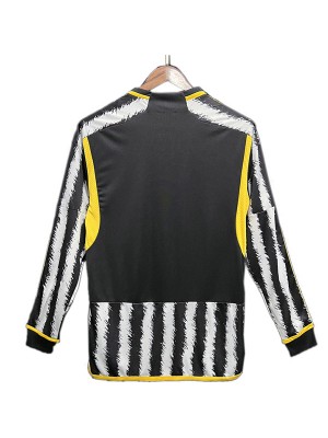 Juventus home long sleeve jersey soccer uniform men's first sportswear football kit top shirt 2023-2024