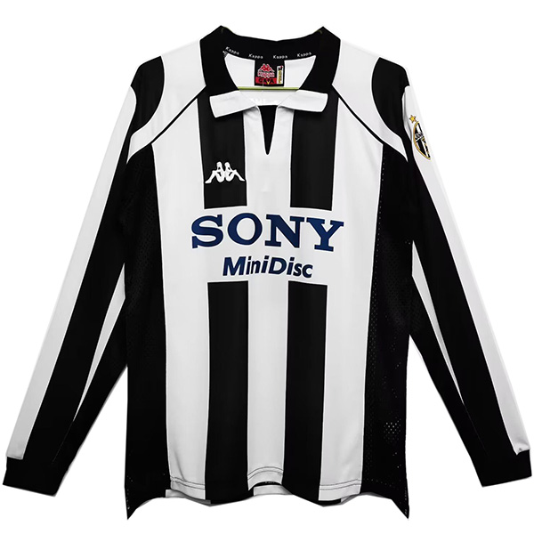 Juventus home long sleeve retro jersey soccer uniform men's first sportswear football kit top shirt 1997-1998