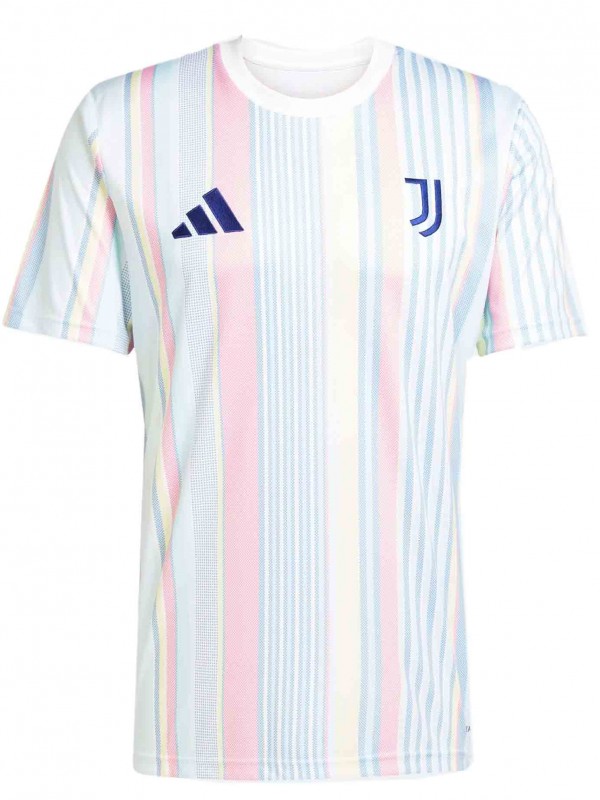Juventus maglia pre-partita da calcio per adulti uniforme da calcio da uomo abbigliamento sportivo azzurro chiaro kit da calcio maglietta superiore 2025-2026