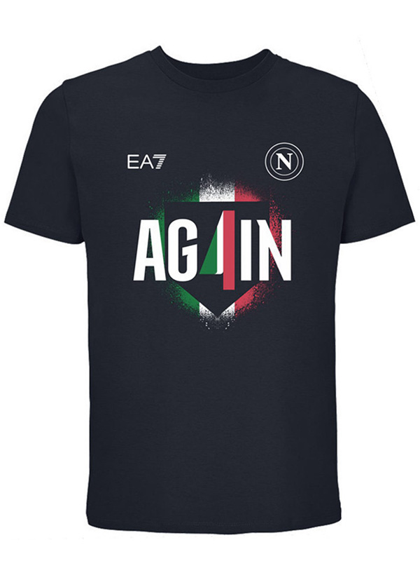 Napoli EA7 maglia da calcio champion edizione speciale da uomo sportiva nera 2025-2026
