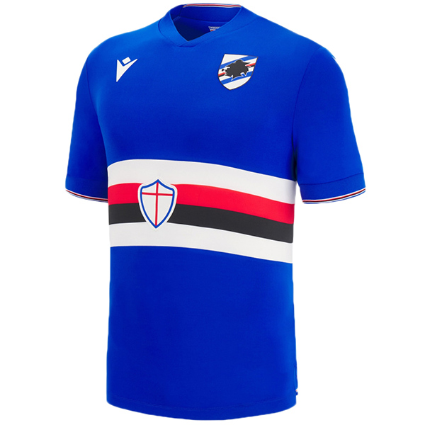 Sampdoria home jersey soccer uniform men's first football kit tops sport shirt 2022-2023