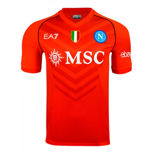 SSC Napoli goalkeeper jersey soccer uniform men's orange sportswear football kit top shirt 2023-2024