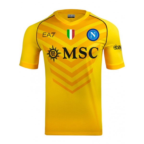 SSC Napoli goalkeeper jersey soccer uniform men's yellow sportswear football kit top shirt 2023-2024