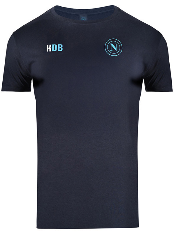 SSC Napoli Kevin De Bruyne t-shirt blu navy uniforme da calcio per adulti kit da calcio sportivo indaco da uomo maglia da calcio 2025-2026