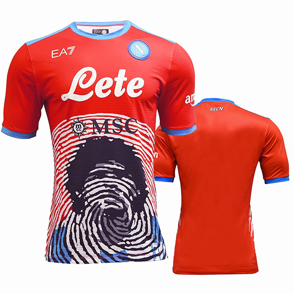 SSC Napoli Maradona ltd edition red soccer uniform men's football tops shirt 2022-2023