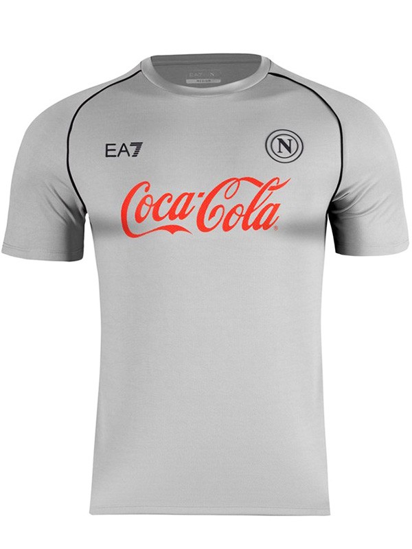 SSC napoli maglia pre-partita da calcio per adulti uniforme da calcio per uomo abbigliamento sportivo grigio top da calcio maglietta sportiva 2025-2026