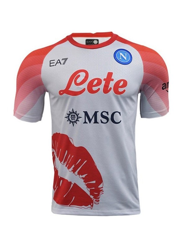 SSC Napoli valentine's day match shirt special edition soccer uniform men's white red sportswear football shirt 2023-2024