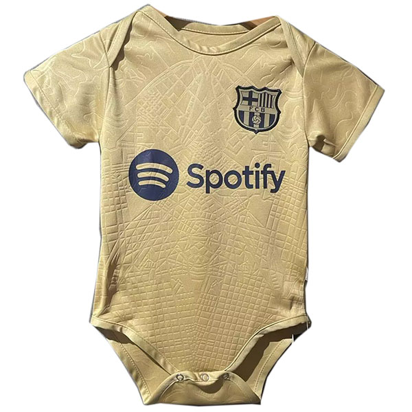 Barcelona away baby onesie mini newborn bodysuit summer clothes one-piece jumpsuit 2022-2023