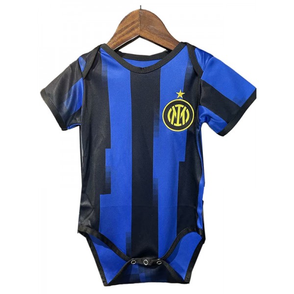 Inter milan home baby onesie mini newborn bodysuit summer clothes one-piece jumpsuit 2023-2024