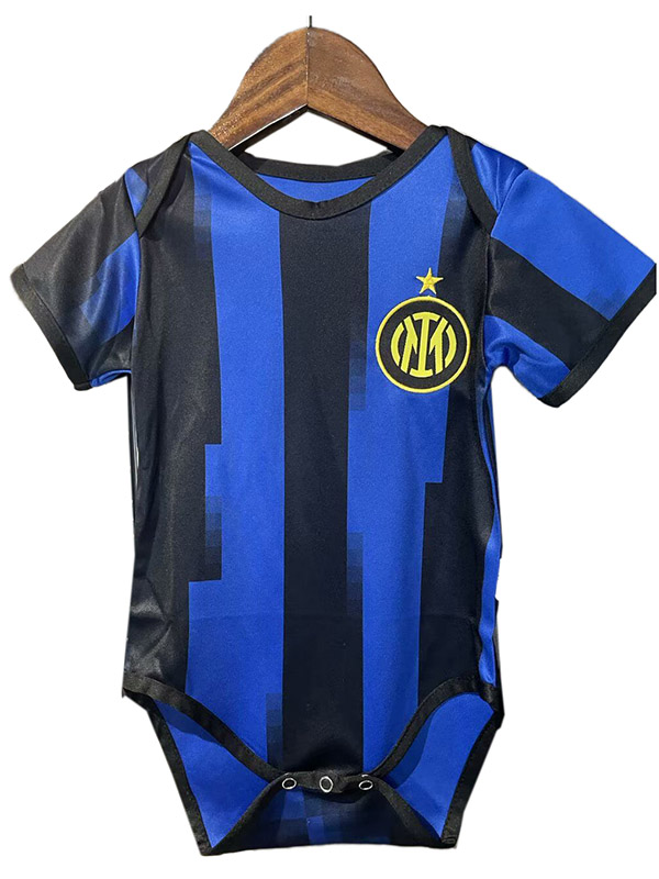 Inter milan home baby onesie mini newborn bodysuit summer clothes one-piece jumpsuit 2023-2024