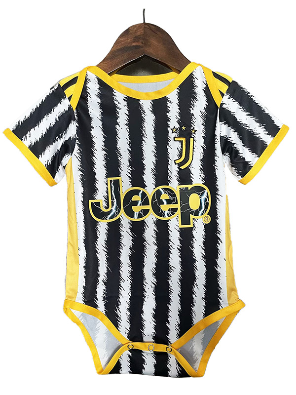 Juventus home baby onesie mini newborn bodysuit summer clothes one-piece jumpsuit 2023-2024