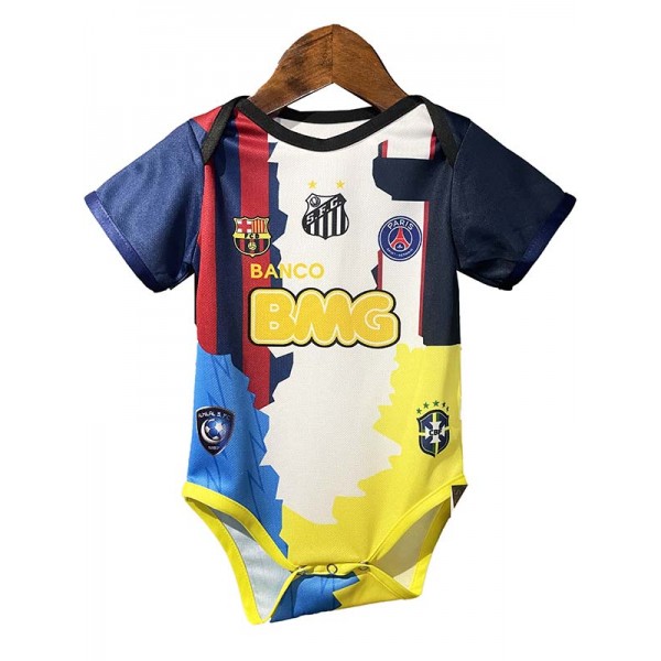 Neymar Jr tutina per neonato speciale anniversario mini body per neonato maglia Santos kit da calcio PSG mini maglietta da calcio Barcellona ​​uniformi vestiti estivi tuta intera 2025-2026