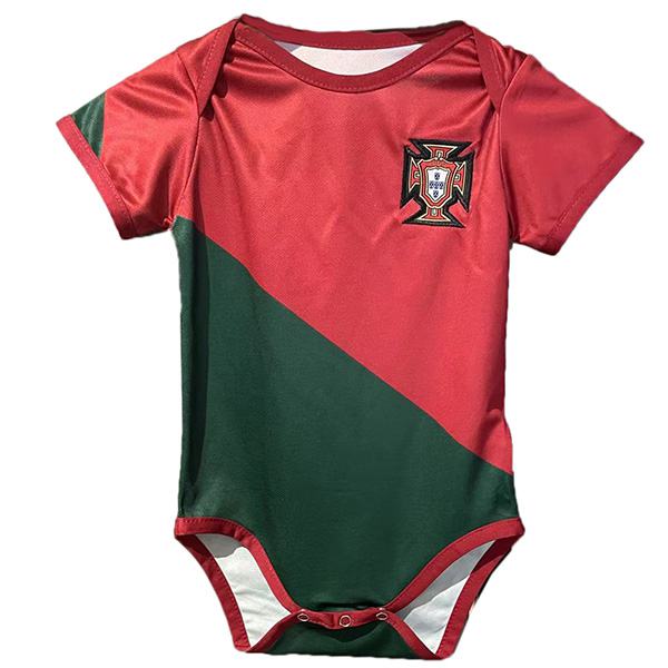 Portugal home baby onesie first newborn baby summer clothes one-piece jumpsuit 2022 world cup