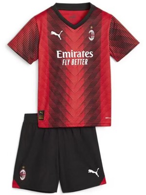 AC milan home kids jersey soccer kit children first football mini shirt youth uniforms 2023-2024