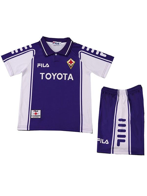 ACF Fiorentina casa bambini maglia retrò kit calcio bambini prima maglia da calcio vintage mini uniformi giovanili 1999-2000