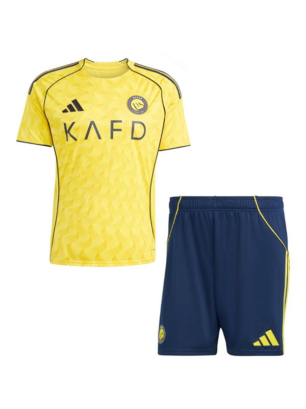 Al-nassr kit per bambini da casa calcio per neonati maglia da calcio per bambini mini uniformi giovanili 2025-2026