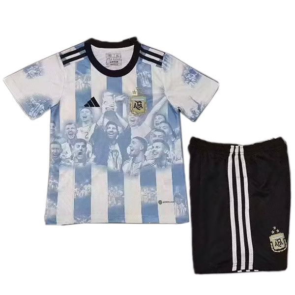 Argentina champion edition kids jersey soccer kit children football shirt mini youth uniforms 2023-2024