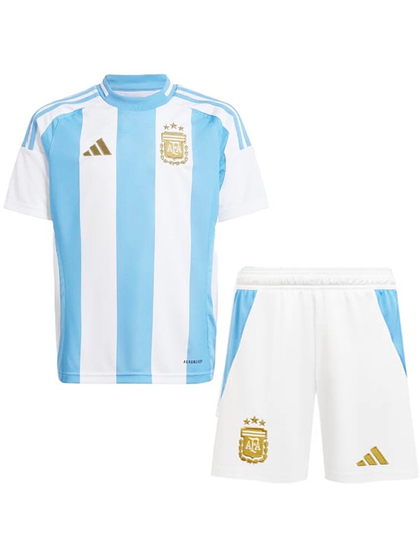 Argentina home kids jersey soccer kit children first football mini shirt youth uniforms 2024-2025