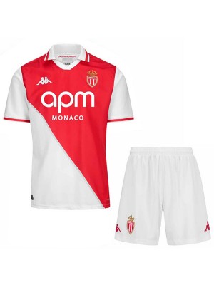 AS monaco home kids kit infant soccer jersey children first football mini shirt youth uniforms 2024-2025