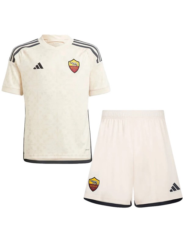 AS Roma away kids jersey soccer kit children second football mini shirt youth uniforms 2023-2024