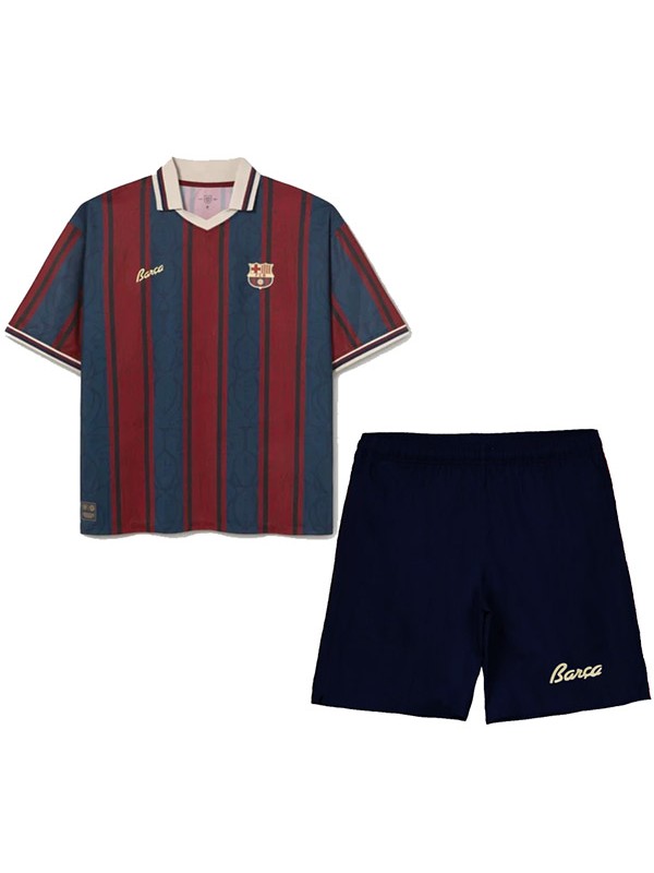 Barcelona maglia da calcio per bambini polo per il 125° anniversario mini maglietta da calcio per bambini uniformi giovanili 2025-2026