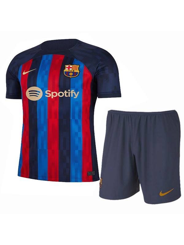 Barcelona home kids kit soccer children jersey football first shirt youth uniforms 2022-2023