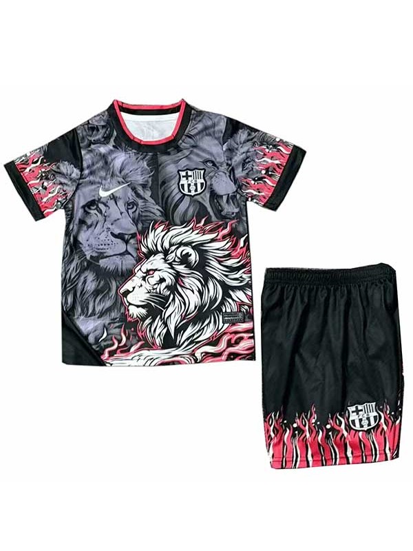 Barcelona maglia speciale per bambini kit da calcio per bambini mini maglietta da calcio del leone nero uniformi giovanili 2025-2026