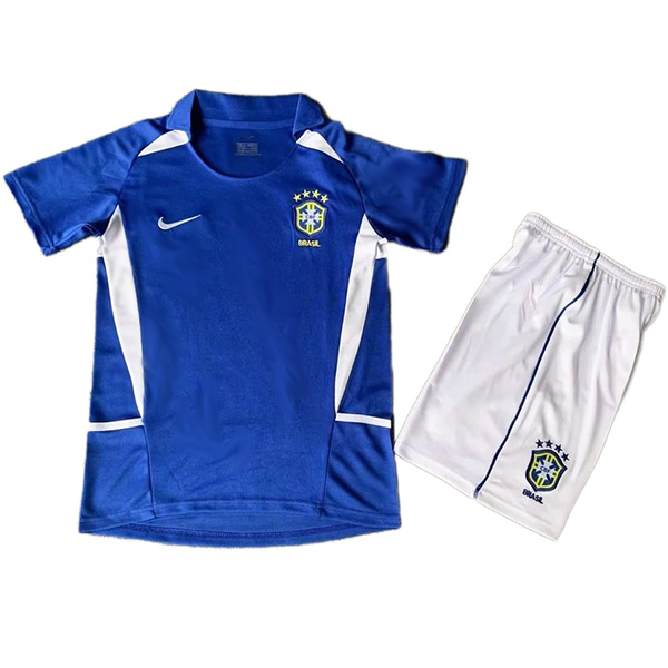 Brazil away kids retro jersey soccer kit children vintage second football mini shirt youth uniforms 2002
