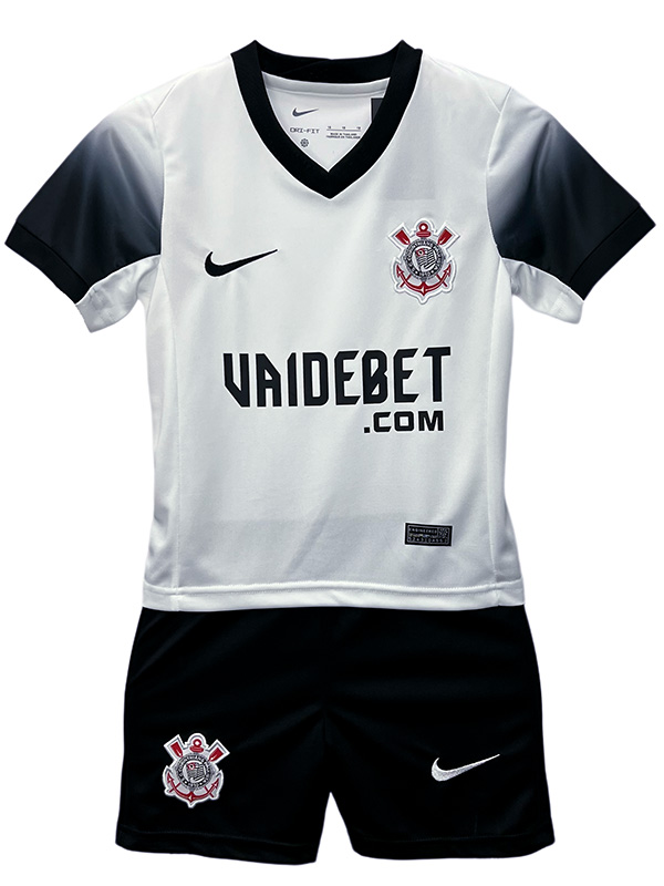 Corinthians home kids jersey soccer kit children first football mini shirt youth uniforms 2024-2025