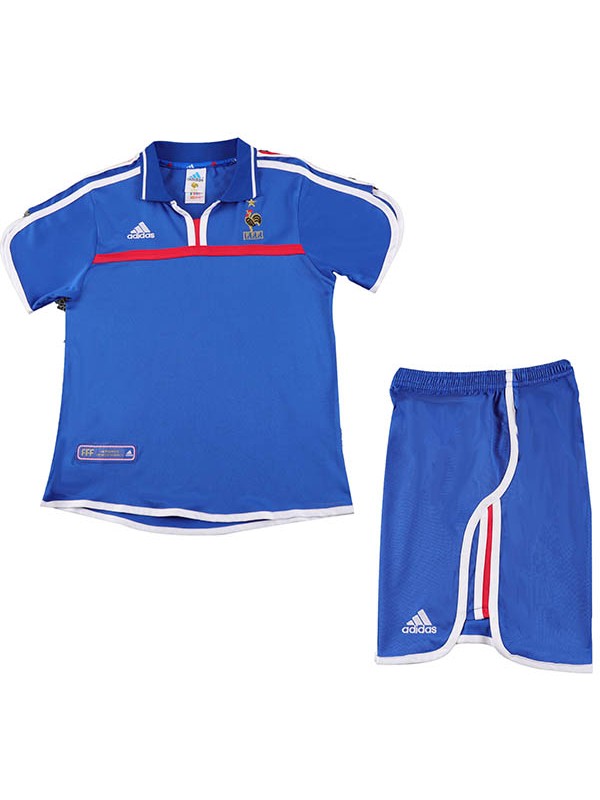 France casa bambini maglia retrò kit calcio bambini vintage prima maglia da calcio mini uniformi giovanili 2000