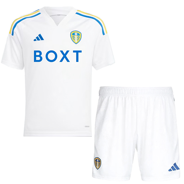 Leeds United home kids jersey soccer kit children first football mini shirt youth uniforms 2023-2024